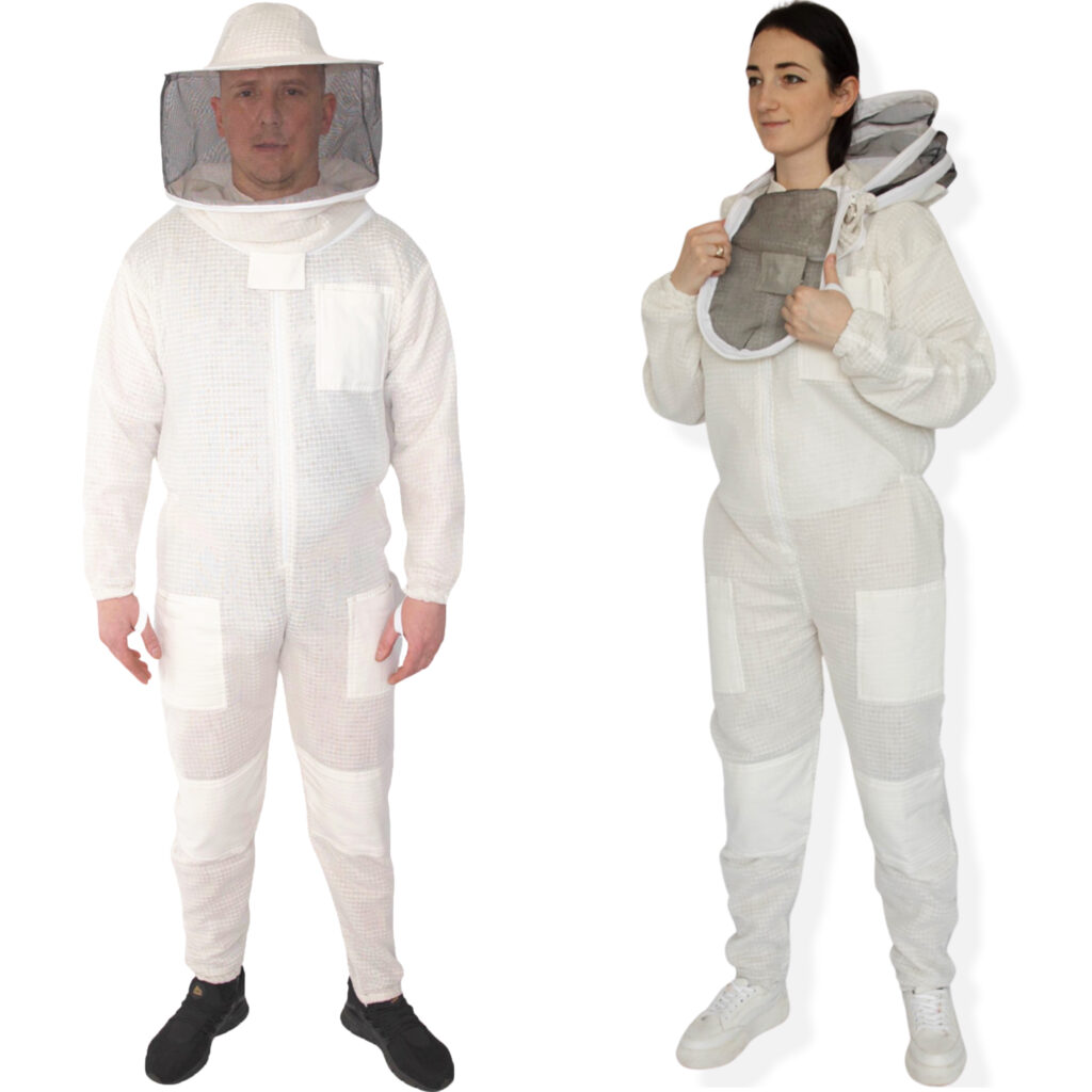 BeeSuit SFVG 3X Couches Ultra ventilé sécurité Costume avec des Gants gratuits Unisexe Blanc api Costume Costume Apiculteur Costume Apiculteur Tenue Voile descrime 