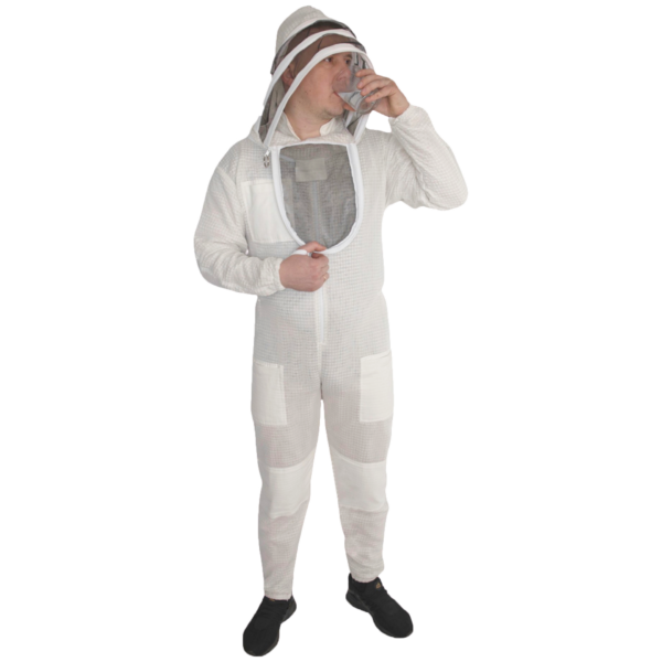 Ventilated bee jacket with veil male