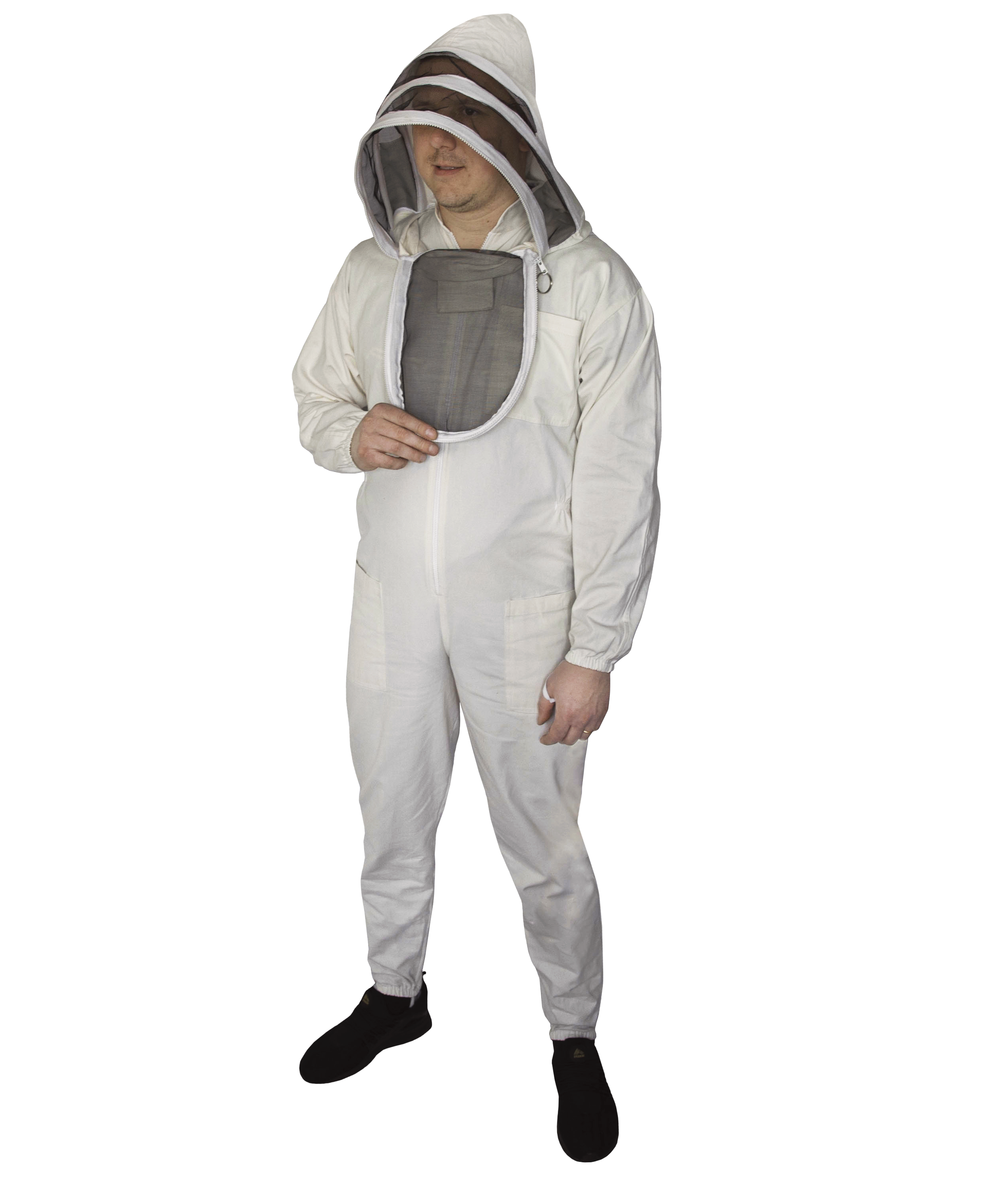 Luwint Kids Full Body Ventilated Beekeeping Suits White/4.26ft Height Cotton Bee Beekeeper Suit with Self Supporting Fencing Veil Hood for Children