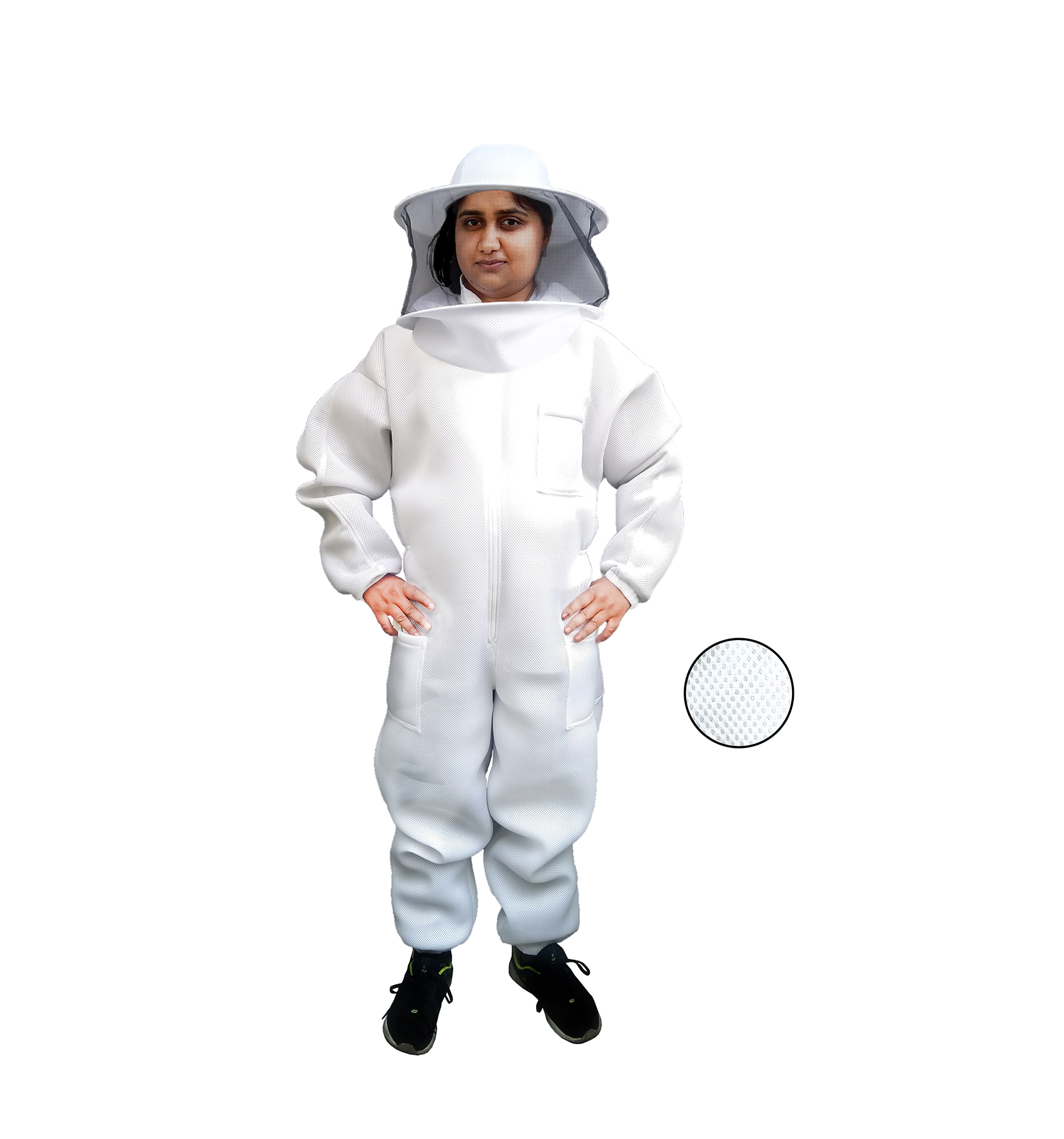 S Ventilated Bee Suit Body comfort 3 layer mesh vented beekeeper Suit round hood 