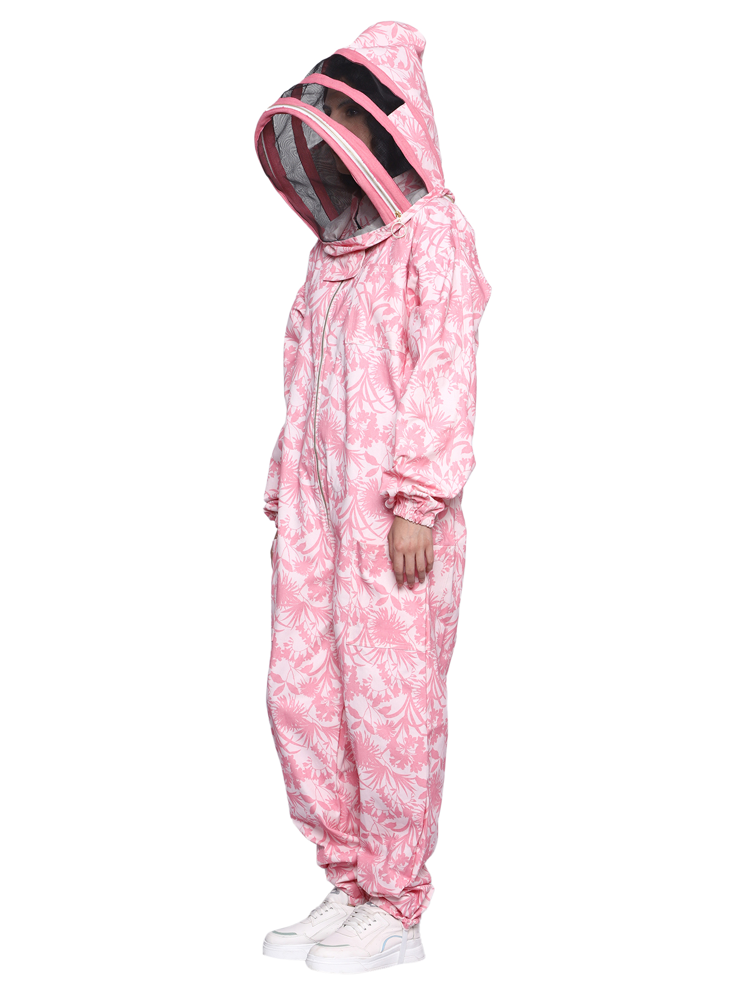 Beeattire Women's Pink Printed 100% Cotton Bee Suit | Stylish & Protective